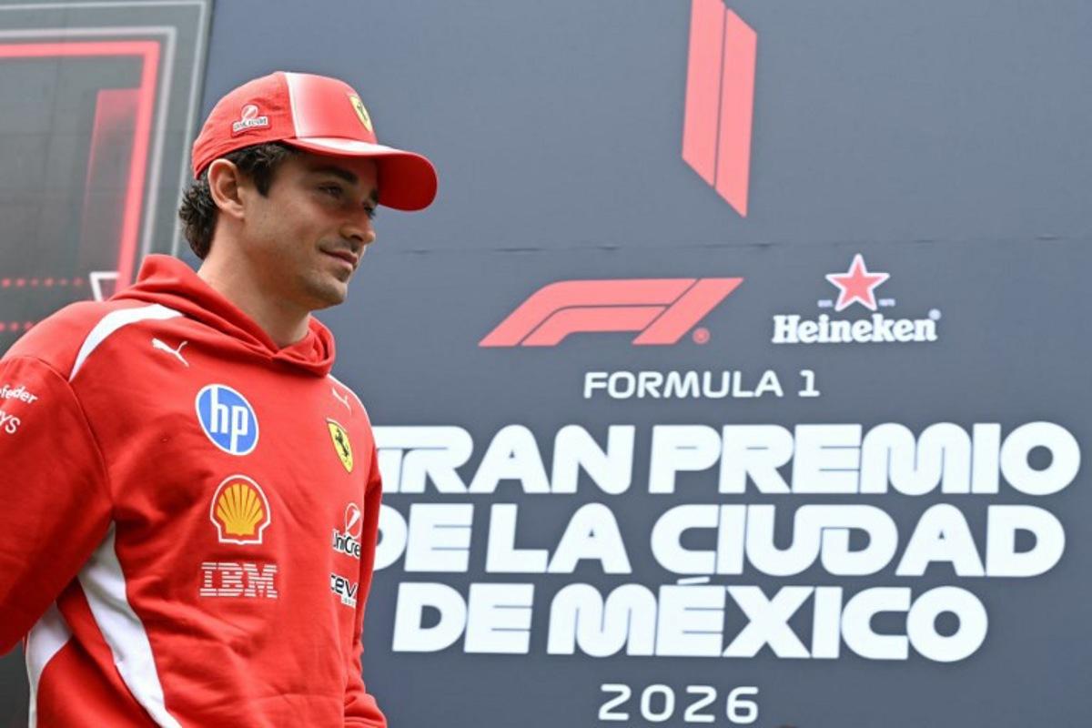 Ferrari's Monegasque driver Charles Leclerc arrives for the first practice session of the Mexico City Formula One Grand Prix at the Hermanos Rodriguez racetrack in Mexico City on October 30, 2026. YURI CORTEZ / AFP