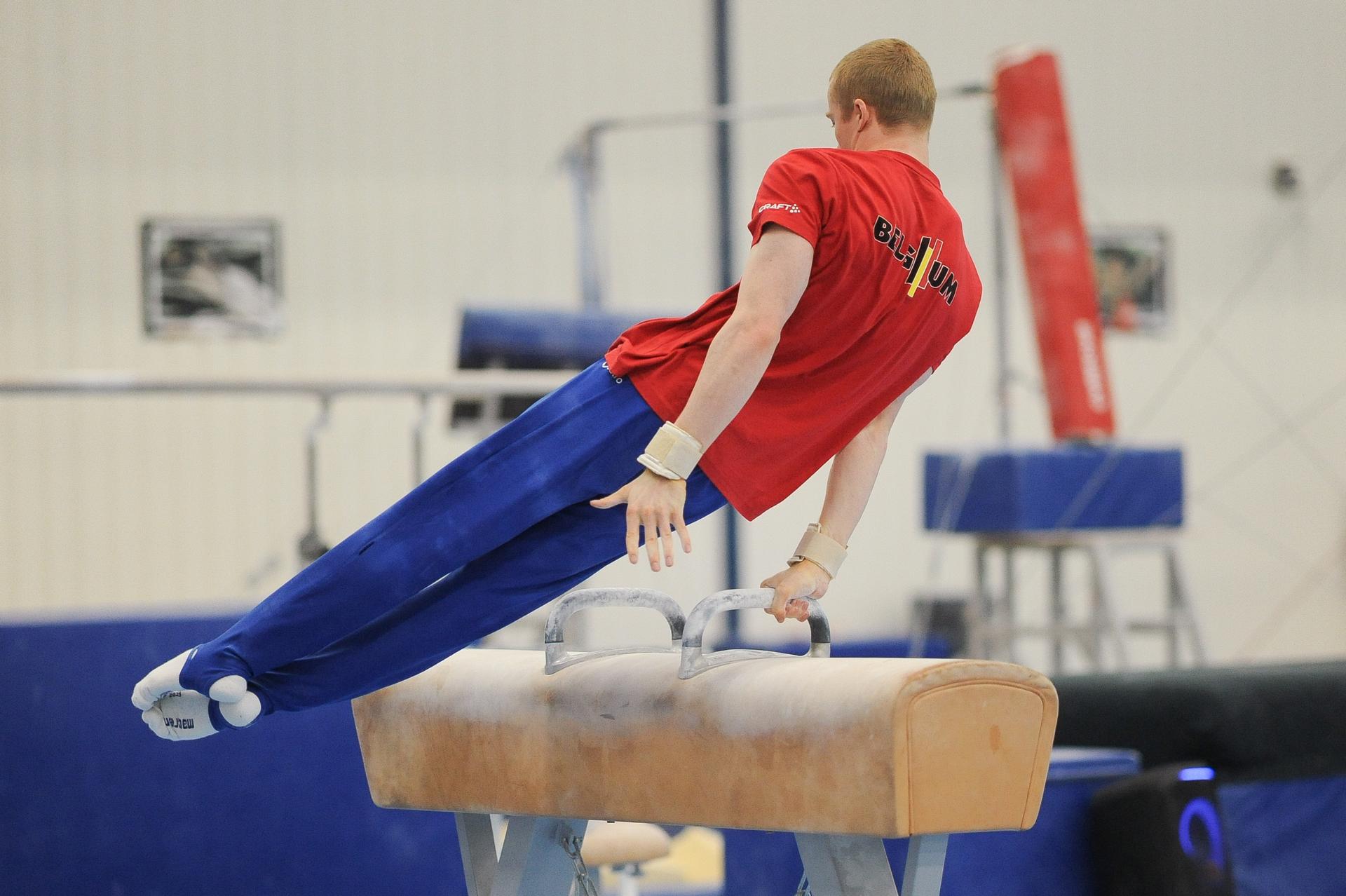 Kilan van der Aa pictured during a training session of Belgium's artistic gymnastics team, Wednesday 7 October 2026, in Gent, ahead of the Worlds Championships in Rotterdam from 17 to 25 October 2026. BELGA PHOTO BOAZ KEERSMAEKERS