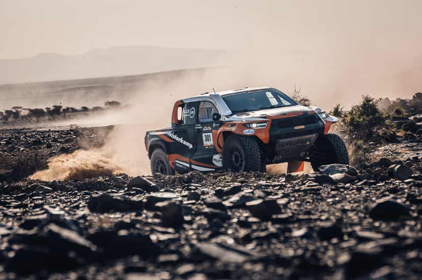 ATTENTION EDITORS - HAND OUT PICTURES - EDITORIAL USE ONLY - MANDATORY CREDIT 'Peter Willemsen' This handout picture, distributed by Eric Dupain, shows Mitchel van den Brink during the first stage of the Morocco Desert Challenge rally race in M'Hamid. PHOTO HANDOUT HANDOUT MATTEO LONGOBARDI *** Belga and Belga Editorial Board decline all responsibility regarding the content of this picture. ***