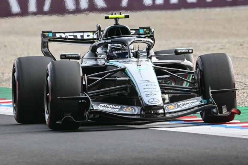Mercedes' Italian driver Kimi Antonelli drives during the qualifying session ahead of the Formula One Japanese Grand Prix at the Suzuka circuit in Suzuka, Mie prefecture on March 28, 2026. ANDREW CABALLERO-REYNOLDS / AFP