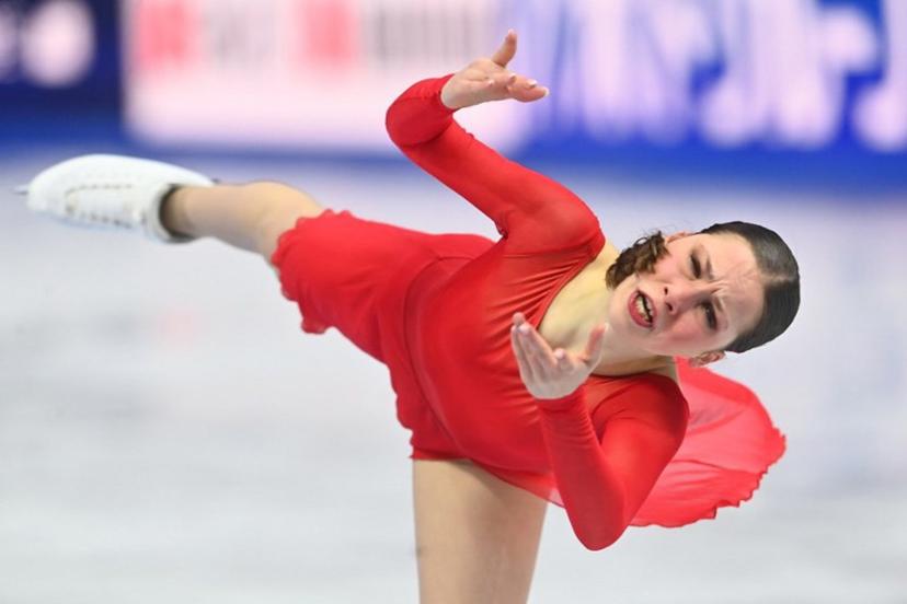Belgium's Nina Pinzarrone performs during the women's free skating program of the 2026 ISU Figure Skating World Championships in Prague, Czech Republic on March 27, 2026. Michal Cizek / AFP