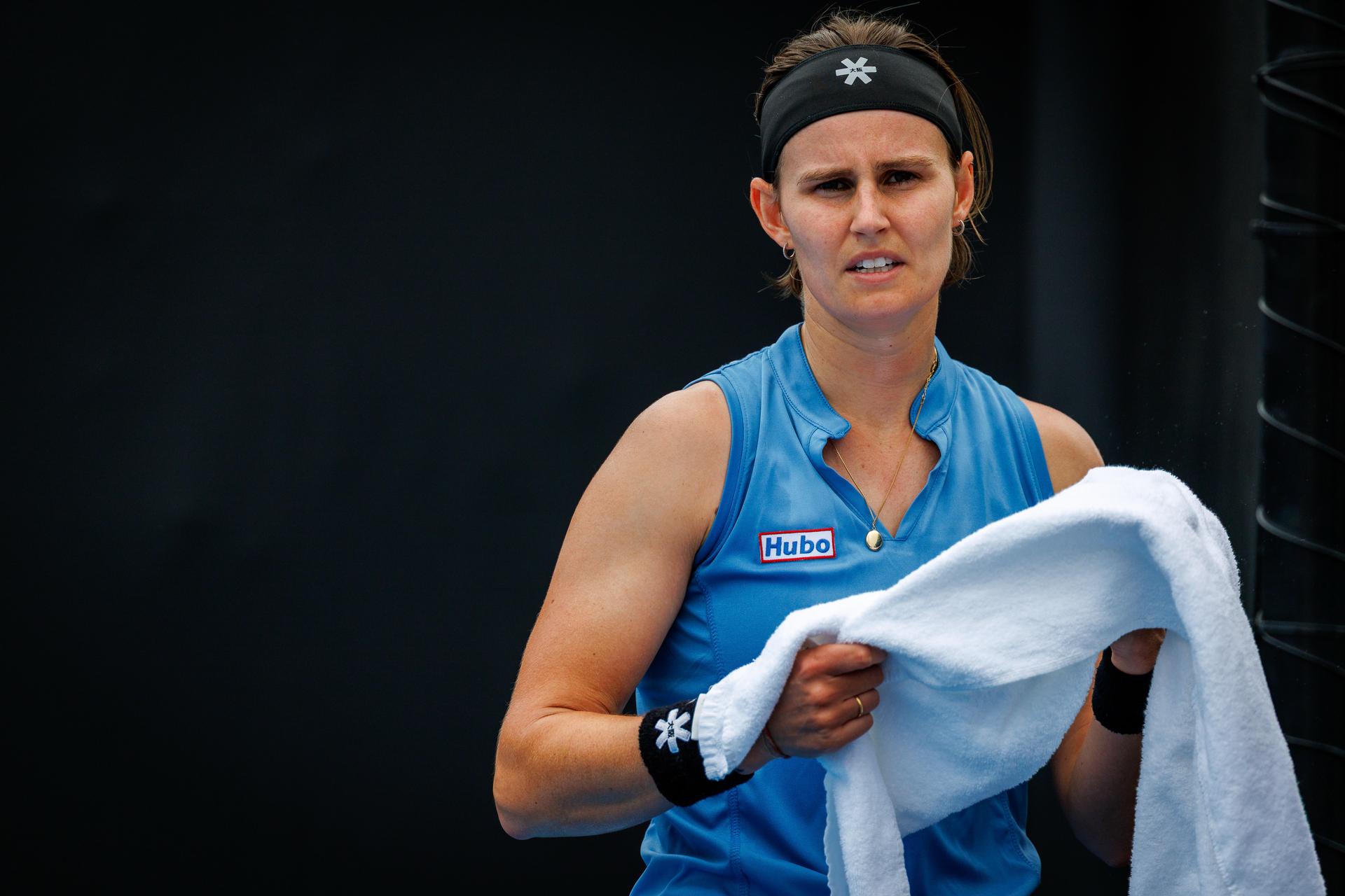 Belgium's Greet Minnen pictured during a third round qualifying match against Poland's Linda Klimovicova in the women singles at the Australian Open, Melbourne Park, Melbourne on Thursday 15 January 2026. BELGA PHOTO PATRICK HAMILTON --- BENELUX ONLY ---