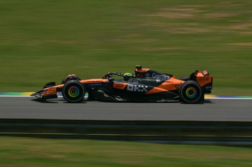 McLaren's British driver Lando Norris drives during the practice session of the Sao Paulo Formula One Grand Prix at the Jose Carlos Pace racetrack, aka Interlagos, in Sao Paulo, Brazil on November 7, 2025. Nelson ALMEIDA / AFP