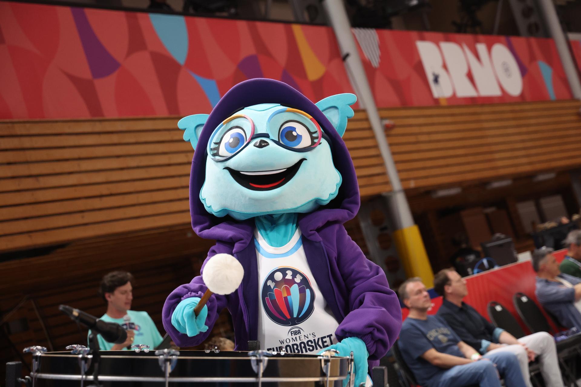 picture taken during the first game in the group stage (group C) between Belgian national women team 'the Belgian Cats' and Portugal, in Brno, Czech Republlic, on , at the FIBA Women's EuroBasket 2025. BELGA PHOTO VIRGINIE LEFOUR