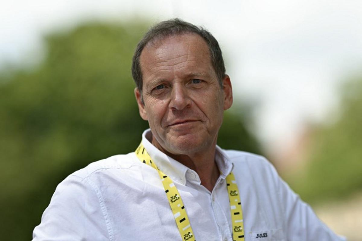General director of the Tour de France Christian Prudhomme awaits the start of the 13th stage of the 113th edition of the Tour de France cycling race, 205,8 km between Dole and Belfort in eastern France, on July 17, 2026. Loic VENANCE / AFP