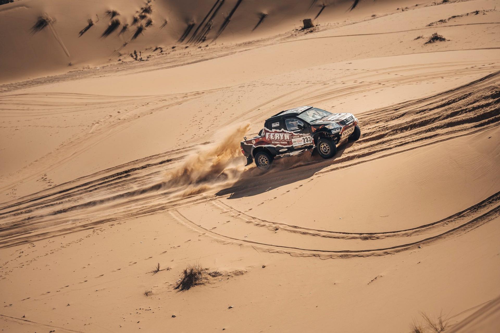 ATTENTION EDITORS - HAND OUT PICTURES - EDITORIAL USE ONLY - MANDATORY CREDIT: 'ALESSIO CORRADINI' Hand out pictures released by Eric Dupain shows Koen Wauters and Tom De Leeuw during during stage 2 of the 2026 Africa Eco Race rally race in Baousaid, Morocco, on Tuesday 27 January 2026. *** Belga and Belga Editorial Board decline all responsibility regarding the content of this picture. *** PHOTO HAND OUT - ALESSIO CORRADINI