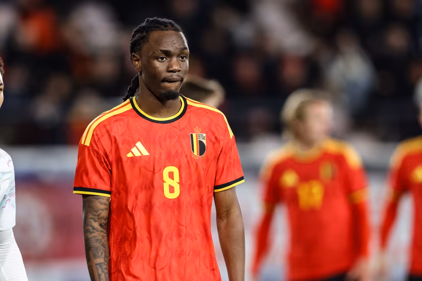 Belgian Joseph Boende pictured during a game of the Belgian national soccer team Red Devils U21 against Austria, on the day 8 of the qualifications in the group I for the 2027 Euro, in Leuven, Friday 27 March 2026. BELGA PHOTO BRUNO FAHY