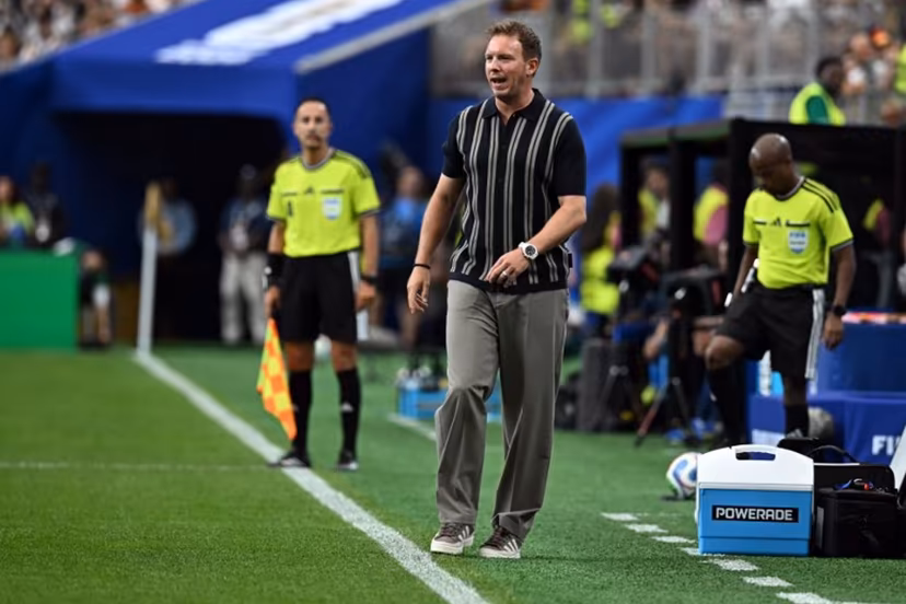 Germany head coach Julian Nagelsmann attends the 2026 World Cup Group E football match between Germany and Curacao at the Houston Stadium in Houston on June 14, 2026. Paul ELLIS / AFP