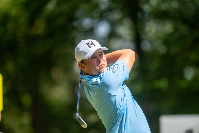 Belgian Kristof Ulenaers pictured in action during the final round (4/4) of the 2026 Soudal Open DP World Tour golf tournament in Schilde, Sunday 24 May 2026. The Soudal Open takes place from 21 to 24 May at the Rinkven Golf Club in Schilde. BELGA PHOTO JONAS ROOSENS