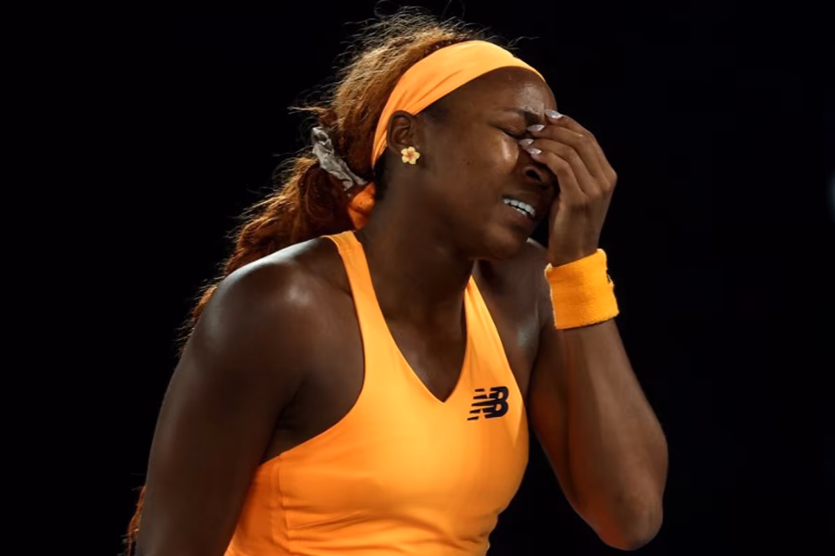 USA's Coco Gauff reacts after a point against Ukraine's Elina Svitolina during their women's singles quarter-final match on day ten of the Australian Open tennis tournament in Melbourne on January 27, 2026. IZHAR KHAN / AFP