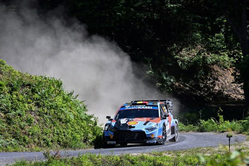 Thierry Neuville of Belgium and his co-driver Martijn Wydaeghe of Belgium drive their Hyundai i20 N Rally1 during the SS11 Ena section of the Rally Japan, the 7th round of the FIA World Rally Championships in Toyota city, Aichi prefecture on May 30, 2026. Toshifumi KITAMURA / AFP