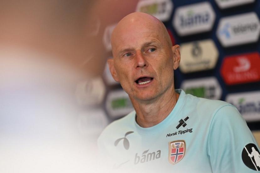 Norway's head coach Stale Solbakken gives a press conference in Montclair, New Jersey, on July, 6, 2026 during the 2026 World Cup football torunament. MAURO PIMENTEL / AFP