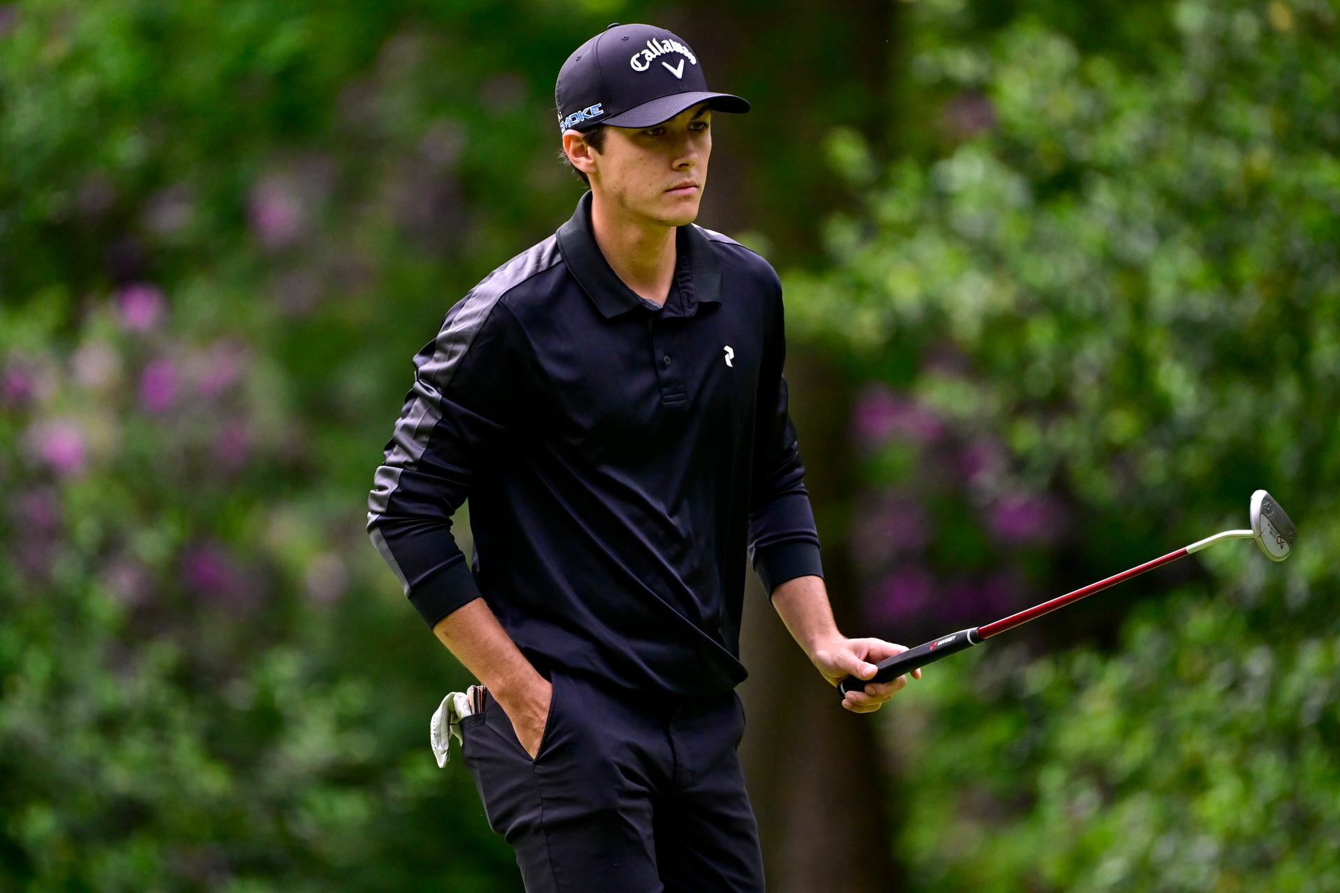 Belgian Matthis Besard pictured during the first round (1/4) at the 2024 Soudal Open DP World Tour golf tournament, in Schilde, Thursday 23 May 2024. The 2024 Soudal Open takes place from 23 to 26 May at the Rinkven Golf Club in Schilde. BELGA PHOTO DIRK WAEM