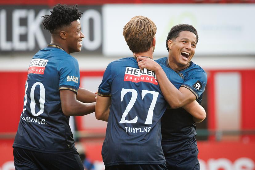 Antwerp's Anthony Valencia celebrates after scoring during a soccer match between KV Kortrijk and Royal Antwerp FC, Saturday 15 August 2026 in Kortrijk, on day 2 of the 2026-2027 'Jupiler Pro League' first division of the Belgian championship. BELGA PHOTO KURT DESPLENTER