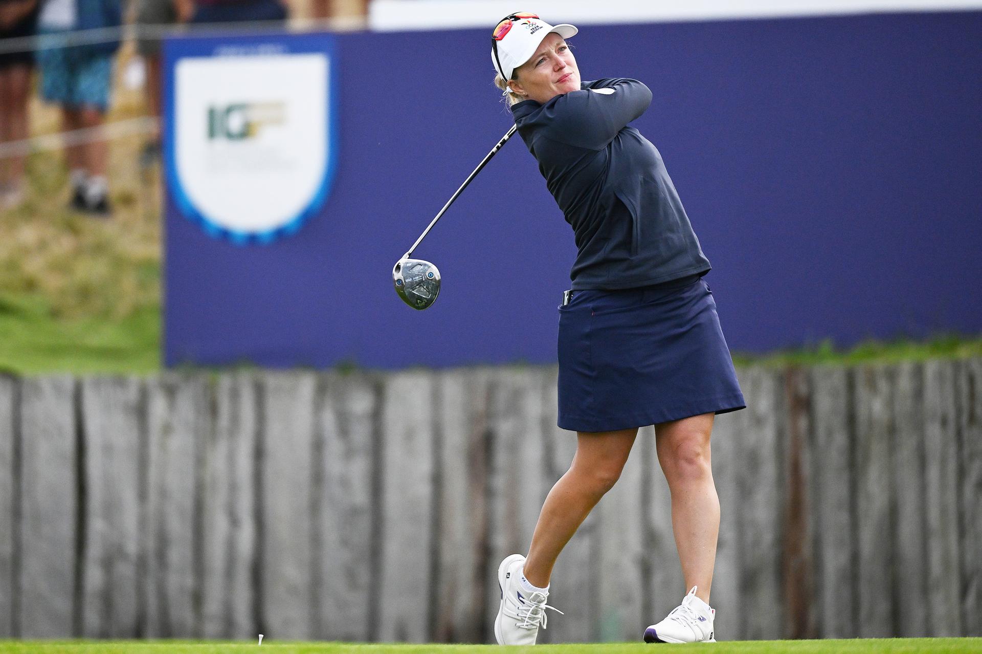 Belgian golfer Manon De Roey pictured in action during the first round of the Women's stroke play golf competition at the Paris 2024 Olympic Games, on Wednesday 07 August 2024 in Paris, France. The Games of the XXXIII Olympiad are taking place in Paris from 26 July to 11 August. The Belgian delegation counts 165 athletes competing in 21 sports. BELGA PHOTO ANTHONY BEHAR ** ** *** BELGIUM ONLY ***
