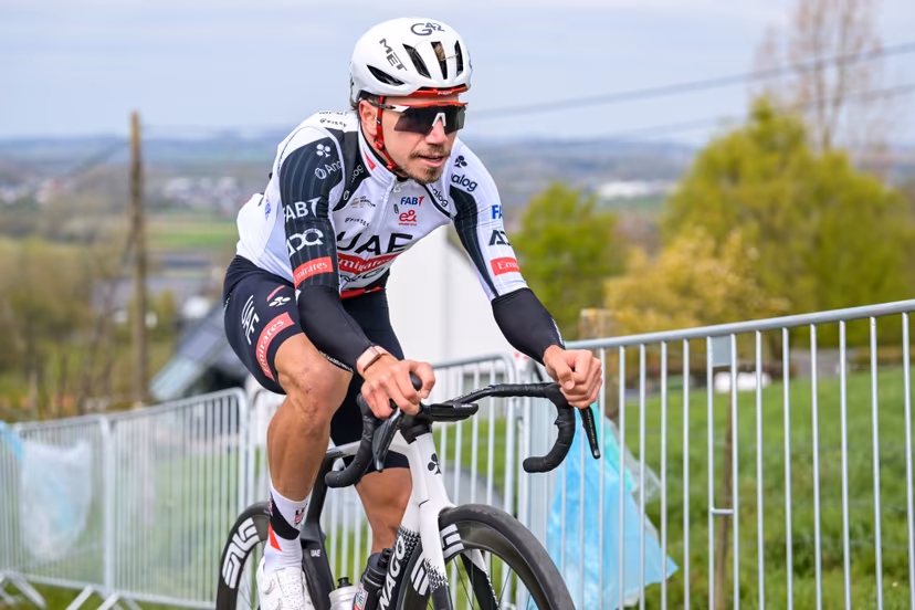 Portuguese Rui Oliveira of UAE Team Emirates-XRG pictured in action during pictured at a track reconaissance ahead of the Ronde van Vlaanderen/ Tour des Flandres/ Tour of Flanders cycling race, Friday 03 April 2026. The 110th edition of the cycling race will take place on Sunday 05 April. BELGA PHOTO DAVID PINTENS