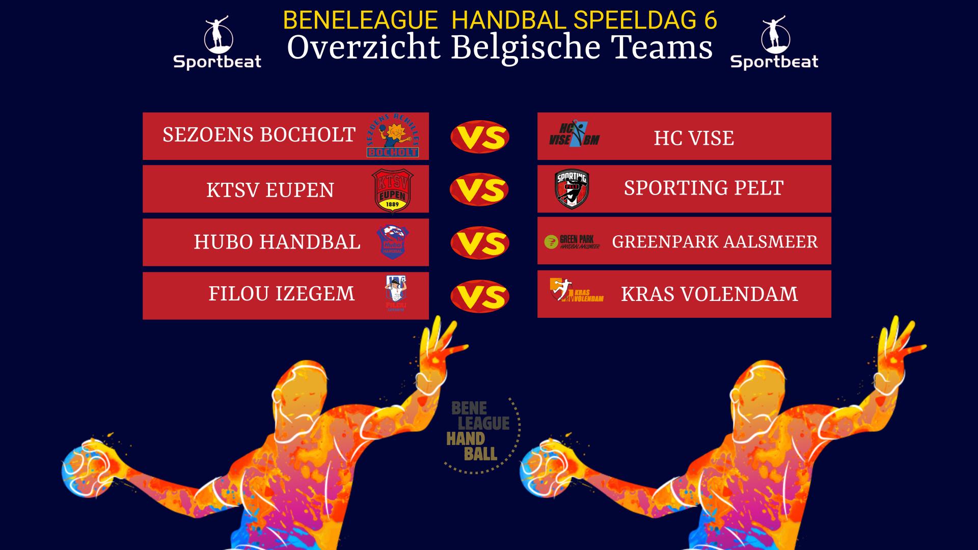 Volg nu zaterdag speeldag 6 in het Beneleague handbal via Sportbeat TV