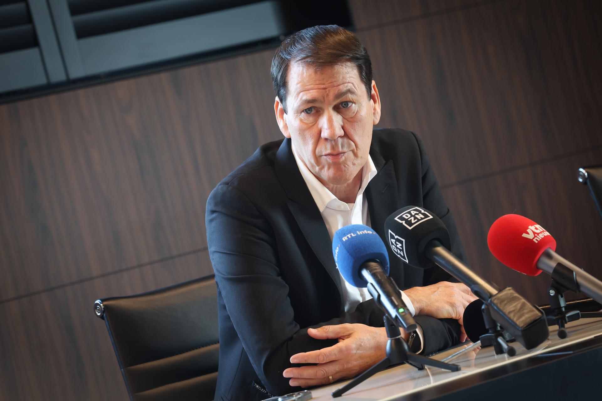 Belgium's head coach Rudi Garcia pictured during a press moment with an analysis of the World Cup qualification campaign and a discussion on the upcoming tournament, on Thursday 18 December 2025 in Tubize. BELGA PHOTO VIRGINIE LEFOUR