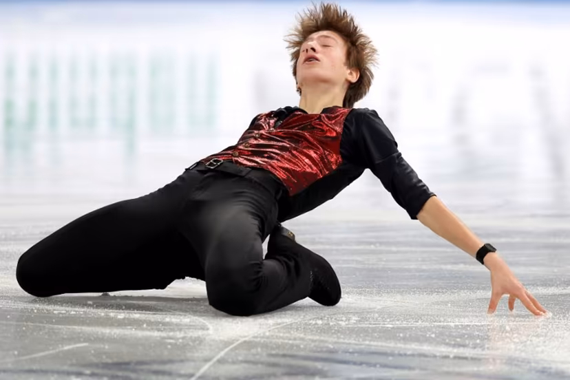 Belgium's Denis Krouglov competes in the Junior Men Short Program at the ISU Grand Prix of Figure Skating Final in Nagoya on December 4, 2025. PAUL MILLER / AFP