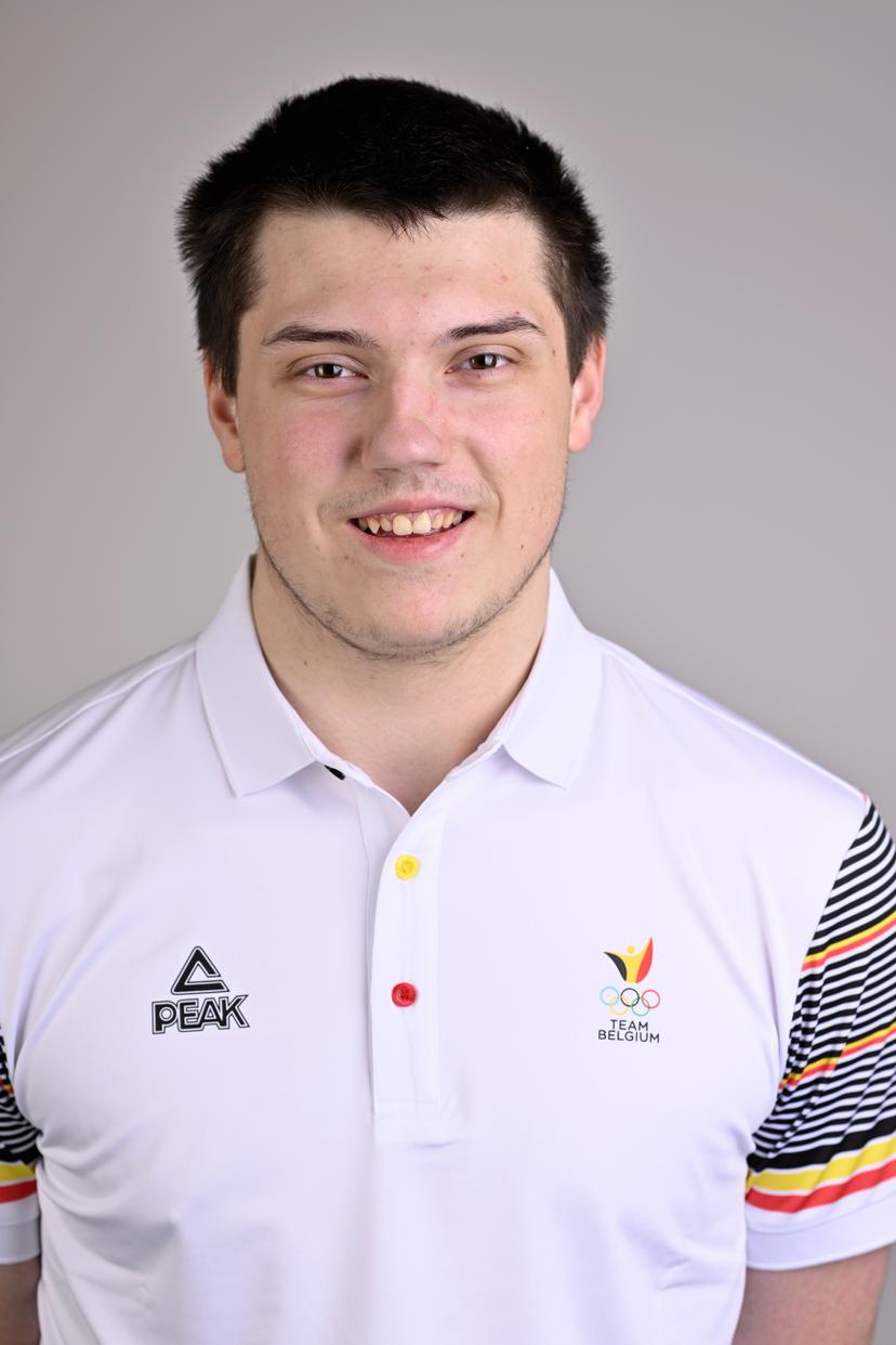 Julien Leclercq poses for the photographer at a photoshoot for the Belgian Olympic Committee BOIC - COIB ahead of the The World Games 2022 sports event, Wednesday 27 April 2022 in Brussels. BELGA PHOTO ERIC LALMAND