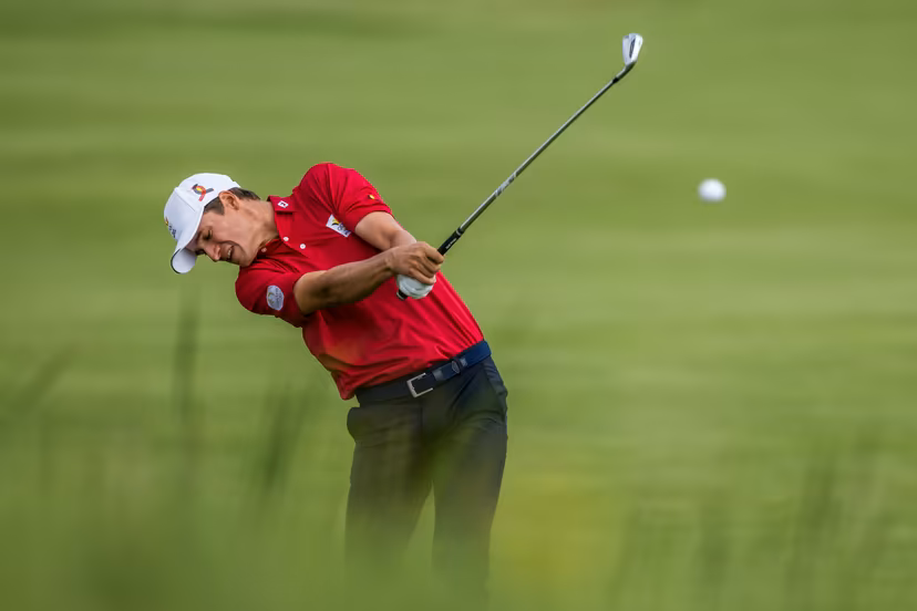 240804 Adrien Dumont de Chassart of Belgium during the final round of the men's individual stroke play golf during day 9 of the Paris 2024 Olympic Games on August 4, 2024 in Paris. Photo: Petter Arvidson / BILDBYRÅN / kod PA / PA0861 golf olympic games olympics os ol olympiska spel olympiske leker paris 2024 paris-os paris-ol bbeng sweden sverige grappa33 BENELUX ONLY