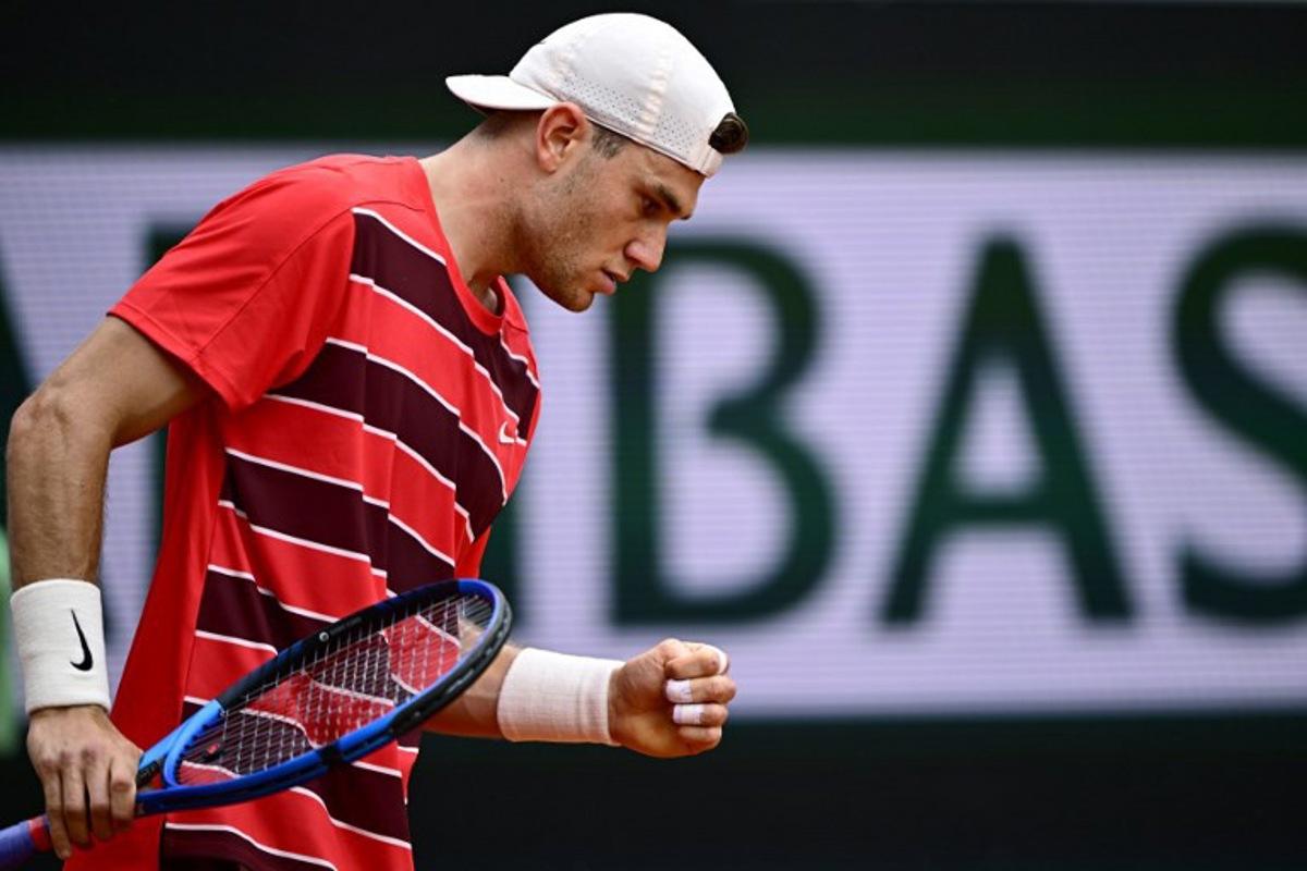 Britain's Jack Draper reacts during his men's singles match against Brazil's Joao Fonseca on day 7 of the French Open tennis tournament on Court Suzanne-Lenglen at the Roland-Garros Complex in Paris on May 31, 2025. JULIEN DE ROSA / AFP