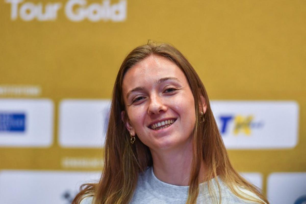 Netherland's Femke Bol attends a press conference in Ostrava, Czech Republic on June 23, 2025, on the eve of the 64th IAAF 2025 Golden Spike Athletics Meeting. Michal Cizek / AFP