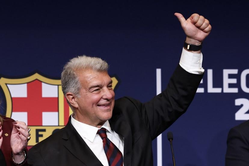 FC Barcelona candidate Joan Laporta reacts after winning the election for the presidency of FC Barcelona at the Camp Nou stadium in Barcelona early on March 16, 2026 Joan Laporta was reelected as Barcelona president on Sunday, defeating Victor Font to stay in charge of the Catalan giants until 2031. Josep LAGO / AFP