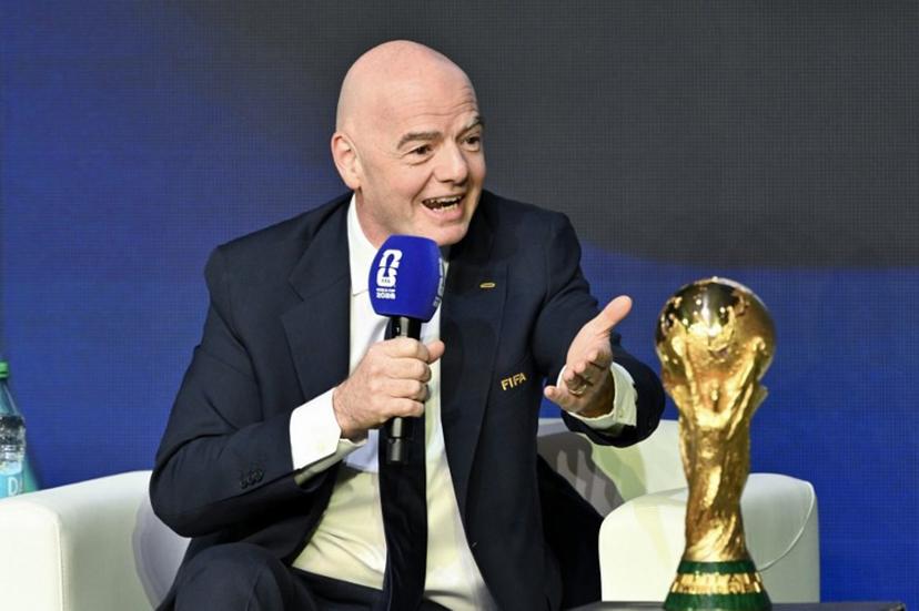 FIFA President Gianni Infantino speaks during the FIFA World Cup 2026 official match schedule announcement in Washington, DC, on December 6, 2025. Roberto SCHMIDT / AFP
