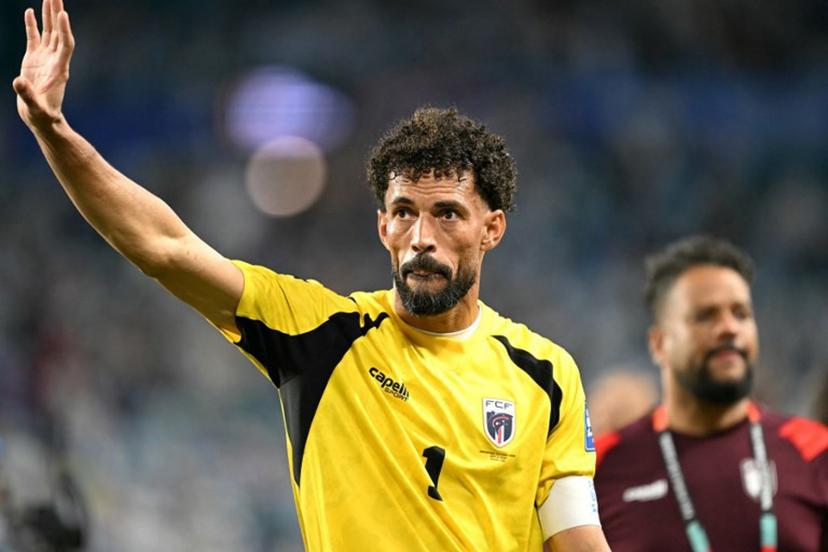 Cape Verde's goalkeeper #01 Vozinha waves after losing the 2026 World Cup round of 32 football match between Argentina and Cape Verde at the Miami Stadium in Miami Gardens on July 3, 2026. CHANDAN KHANNA / AFP