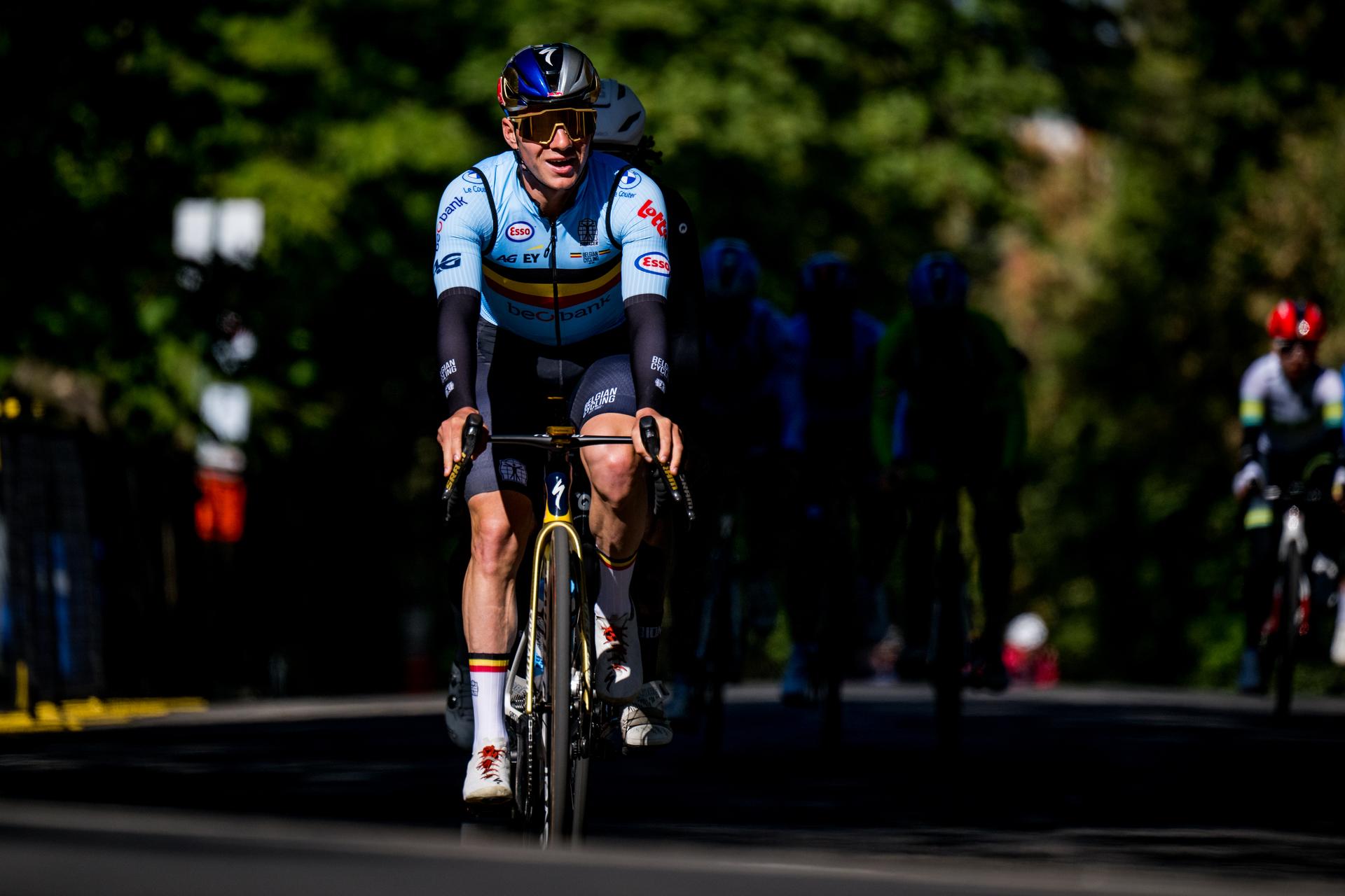Belgian Remco Evenepoel pictured in action during a training before the cycling World Championship, in Montreal, Canada, Wednesday 23 September 2026. The UCI road world championships are taking place from 20 to 27 September, in Montreal, Canada. BELGA PHOTO JASPER JACOBS