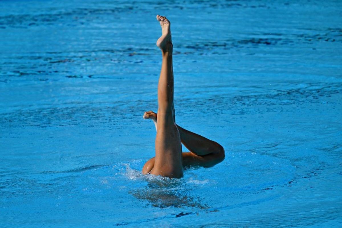 Austria's Vasiliki Alexandri competes in the Artistic Swimming Women's Solo Technical Final during the LEN European Aquatics Championships, at the Milan Gale Muskatirovic sports centre in Belgrade, on June 11, 2024. Andrej ISAKOVIC / AFP