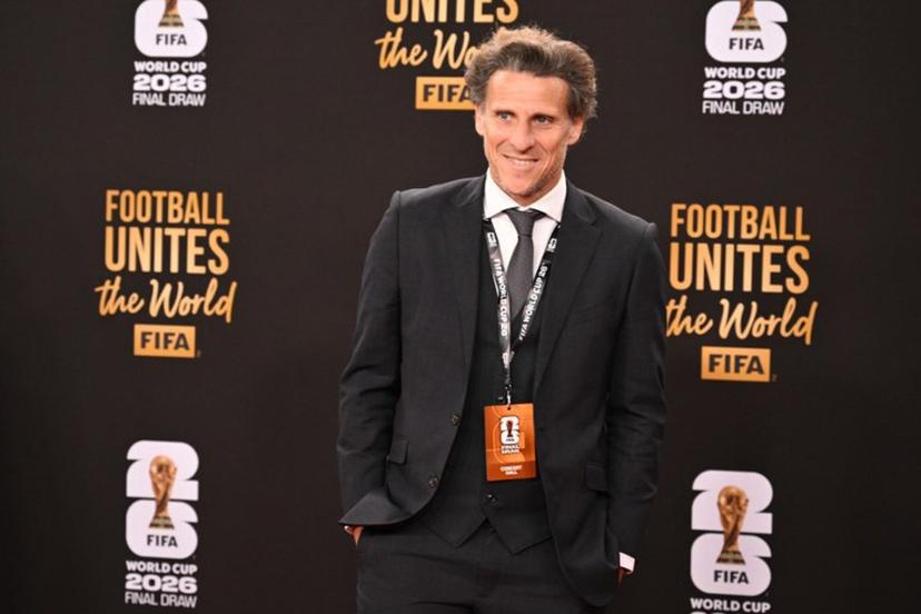 Uruguay's former player Diego Forlan poses on the red carpet upon arrival to attend the draw for the 2026 FIFA Football World Cup taking place in the US, Canada and Mexico, at the Kennedy Center, in Washington, DC, on December 5, 2025. Roberto SCHMIDT / AFP