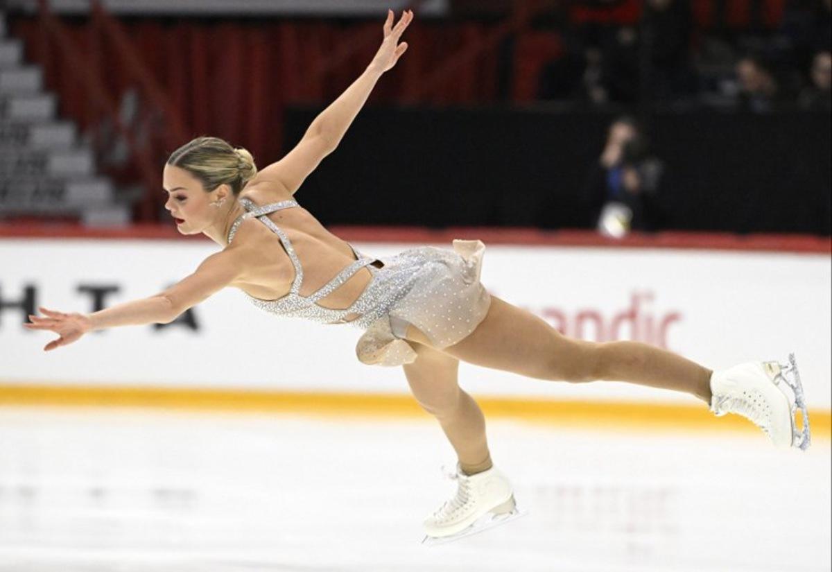 Loena Hendrickx of Belgium performs in the Women's Short Program of the figure skating ISU Grand Prix Finlandia Trophy Helsinki, Finland on November 21, 2025. Heikki Saukkomaa / Lehtikuva / AFP