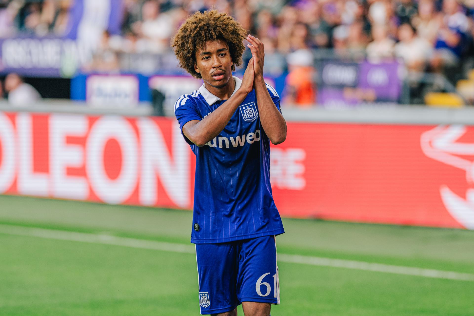 ATTENTION EDITORS: FOCUS COVERAGE, DISTRIBUTION REQUESTED TO BELGA - EDITORIAL USE ONLY - Anderlecht's Joshua Nga Kana pictured during a soccer match between RSC Anderlecht and RAAL La Louviere, Sunday 9 August 2026 in Anderlecht, on day 1 of the 2026-2027 'Jupiler Pro League' first division of the Belgian championship. BELGA PHOTO EMILE WINDAL