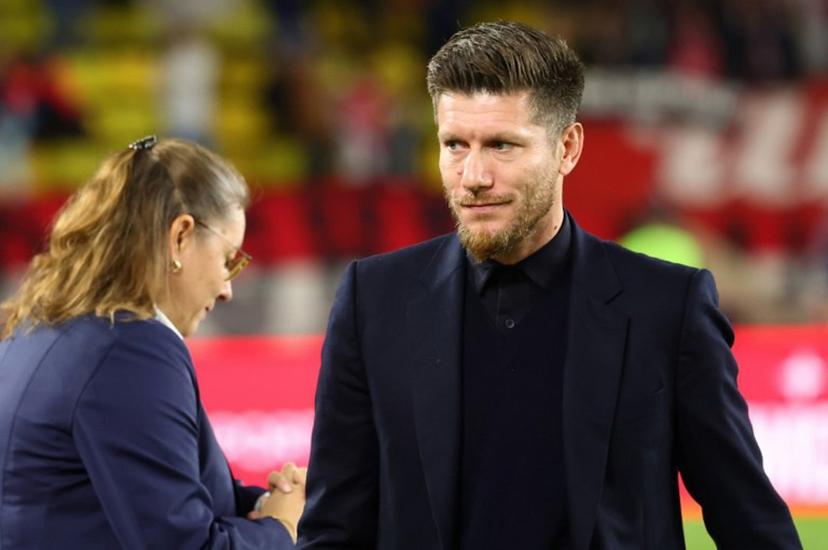 Monaco's Belgian head coach Sebastien Pocognoli looks on before the French L1 football match between AS Monaco and RC Lens at the Stade Louis II in the Principality of Monaco on November 8, 2025. Clement MAHOUDEAU / AFP