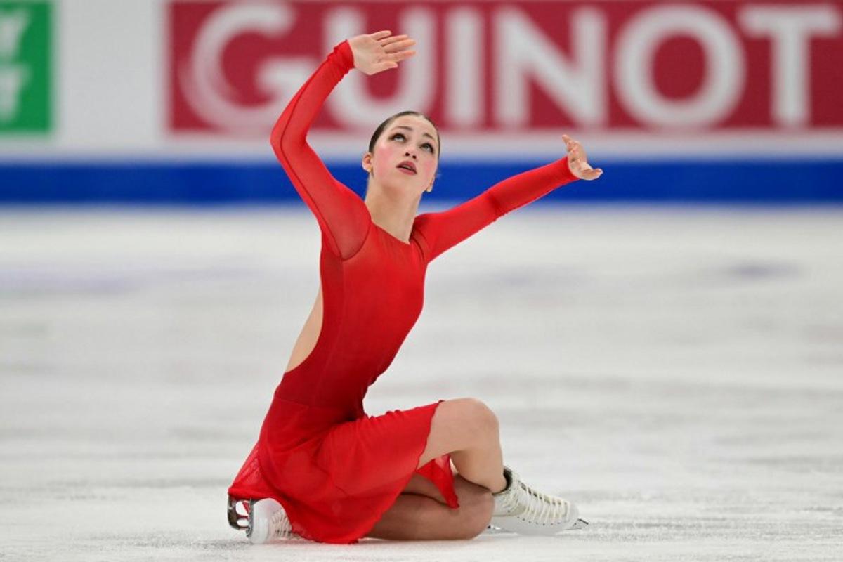 Belgium's Nina Pinzarrone competes during the women's Free Skating event of the ISU Figure Skating European Championships in Tallinn, Estonia on January 31, 2025. Daniel MIHAILESCU / AFP