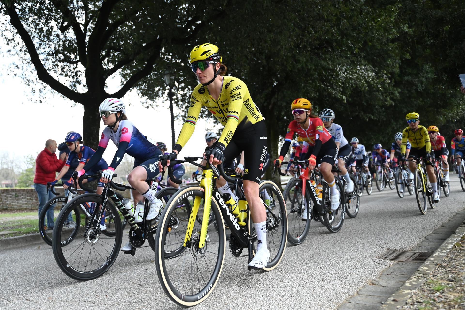 Dutch Marianne Vos of Team Visma-Lease a Bike pictured during the women elite 'Strade Bianche' one day cycling race, 133km from and to Siena, Italy, on Saturday 07 March 2026. BELGA PHOTO ELIAS ROM