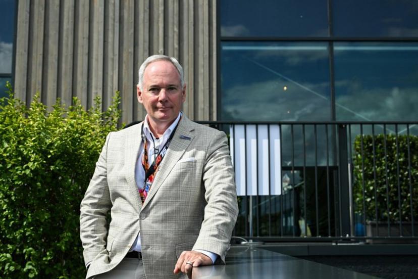 US motor sport official and candidate to the FIA Presidency Tim Mayer poses ahead of the Formula One Dutch Grand Prix at The Circuit Zandvoort, western Netherlands, on August 30, 2025. NICOLAS TUCAT / AFP