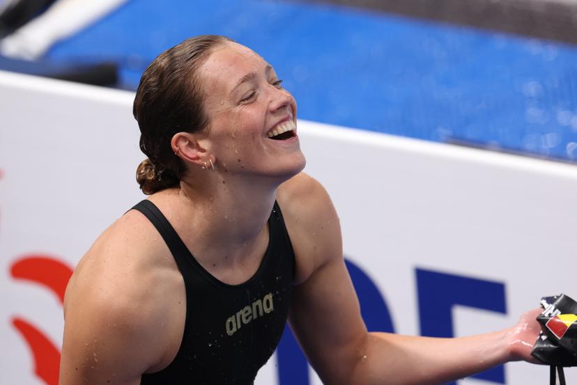 Belgian Florine Gaspard pictured during the semifinals of the Women's 50m Breaststroke on the sixth day of the European Aquatics Championships in Paris, France on Saturday 15 August 2026. BELGA PHOTO VIRGINIE LEFOUR