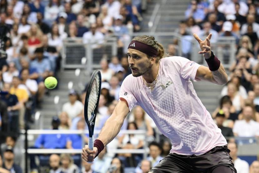 Germany's Alexander Zverev hits a return to USA's Ben Shelton during the men's singles final tennis match on day fifteen of the US Open tennis tournament at the USTA Billie Jean King National Tennis Center in New York on September 13, 2026. ANGELA WEISS / AFP