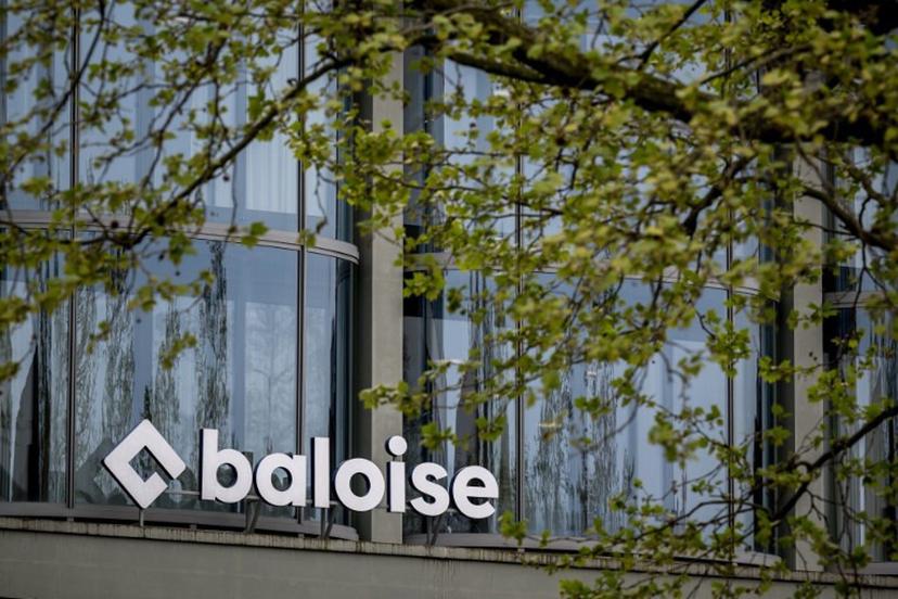 A photo shows the logo of Swiss insurance group Baloise Holding AG in Basel, on April 15, 2026. Fabrice COFFRINI / AFP