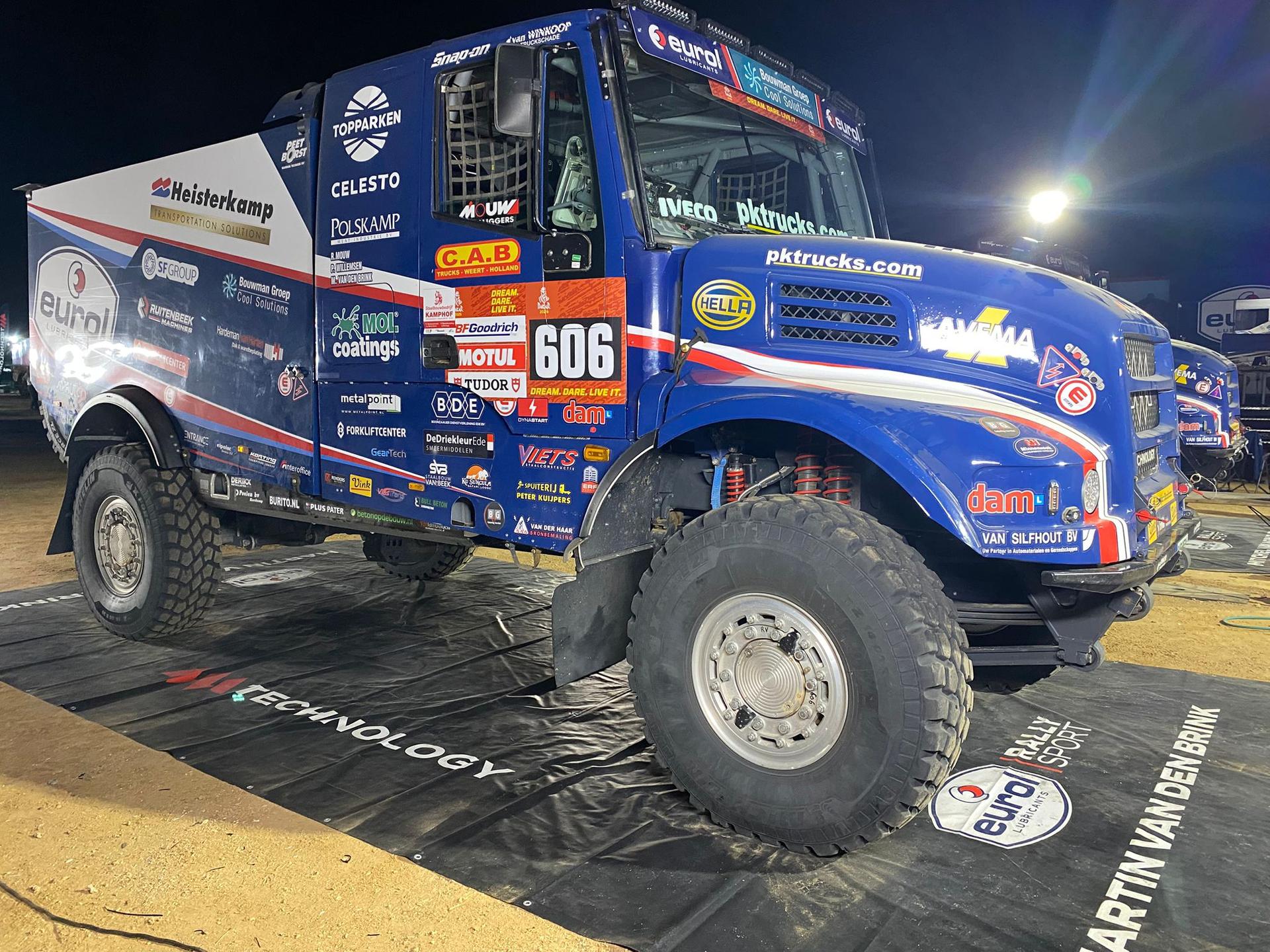 ATTENTION EDITORS - HAND OUT PICTURES - EDITORIAL USE ONLY - MANDATORY CREDIT: PETER WILLEMSEN - Hand out picture released by Eric Dupain shows the vehicle of Martin Van Den Brink, Rijk Mouw and Peter Willemsen during the first stage of the 2026 Dakar rally race in Yanbu, Saoudi Arabia on Sunday 04 January 2026. *** Belga and Belga Editorial Board decline all responsibility regarding the content of this picture. *** PHOTO HAND OUT - PETER WILLEMSEN