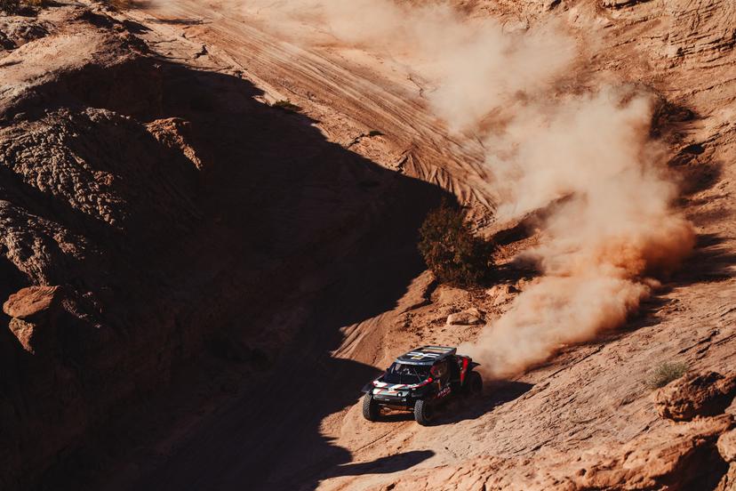 ATTENTION EDITORS - HAND OUT PICTURES - EDITORIAL USE ONLY - MANDATORY CREDIT 'DACIA SANDRIDERS' This handout picture, distributed by Eric Dupain, shows Sebastien Loeb and Edouard Boulanger during the Desafio Ruta 40 rally race, in San Juan, Argentina. PHOTO HANDOUT HANDOUT DACIA SANDRIDERS *** Belga and Belga Editorial Board decline all responsibility regarding the content of this picture. ***