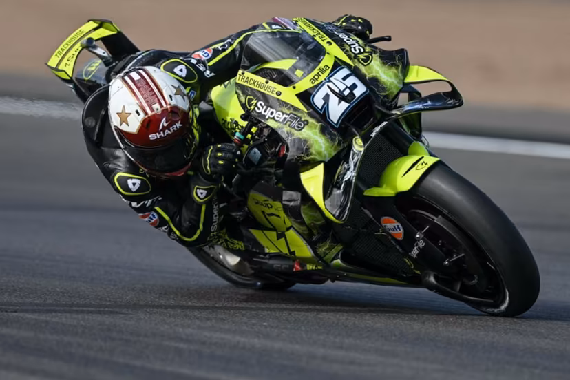 Trackhouse MotoGP's Spanish rider Raul Fernandez takes part in the warm-up session ahead of the MotoGP British Grand Prix at Silverstone circuit, central England on August 9, 2026. Glyn KIRK / AFP