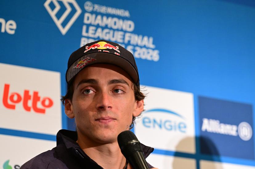 Swedish pole vaulter Armand Mondo Duplantis pictured during a press conference on the 50th edition of the Memorial Van Damme athletics event in Brussels, Thursday 3 September 2026. The 2026 Allianz Memorial Van Damme Diamond League meeting takes place on 4 and 5 September 2026. BELGA PHOTO DIRK WAEM