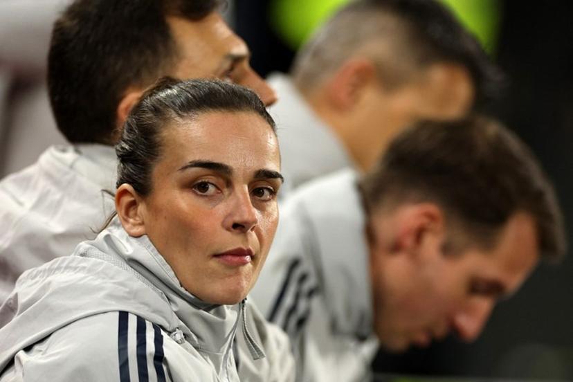 Arsenal's Dutch head coach Renee Slegers reacts ahead of the FIFA Women's Champions Cup semi-final football match between Arsenal Women and ASFAR (Association Sportive des Forces Armees Royales - Royal Army Club) at the Gtech Community Stadium in London on January 28, 2026. Adrian Dennis / AFP