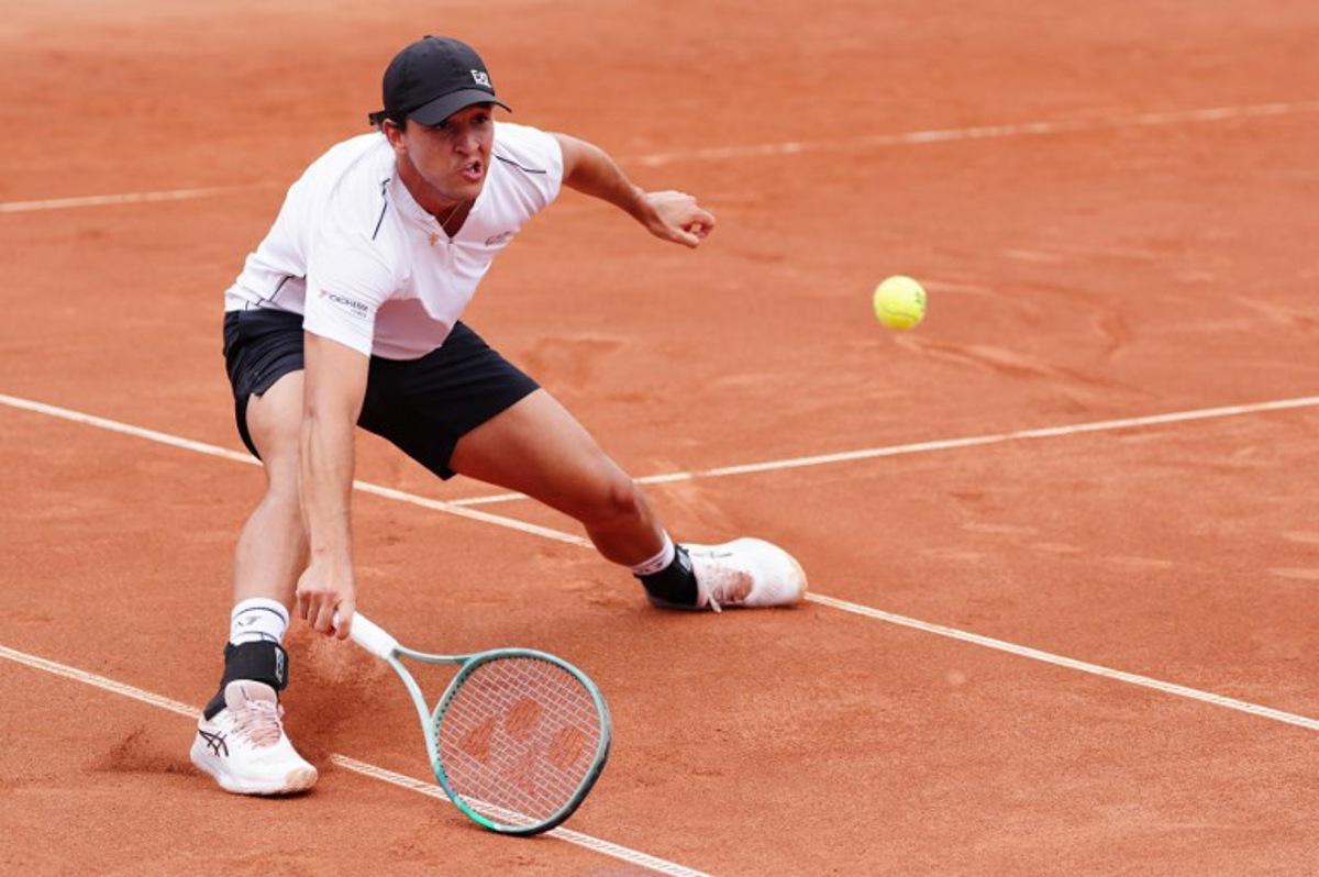 Italy's Luciano Darderi returns the ball to Paraguay's Adolfo Daniel Vallejo during the men's semi-final match at the ATP 250 Nordea Open tennis tournament in Bastad, Sweden on July 18, 2026. Bjorn LARSSON ROSVALL / TT News Agency / AFP