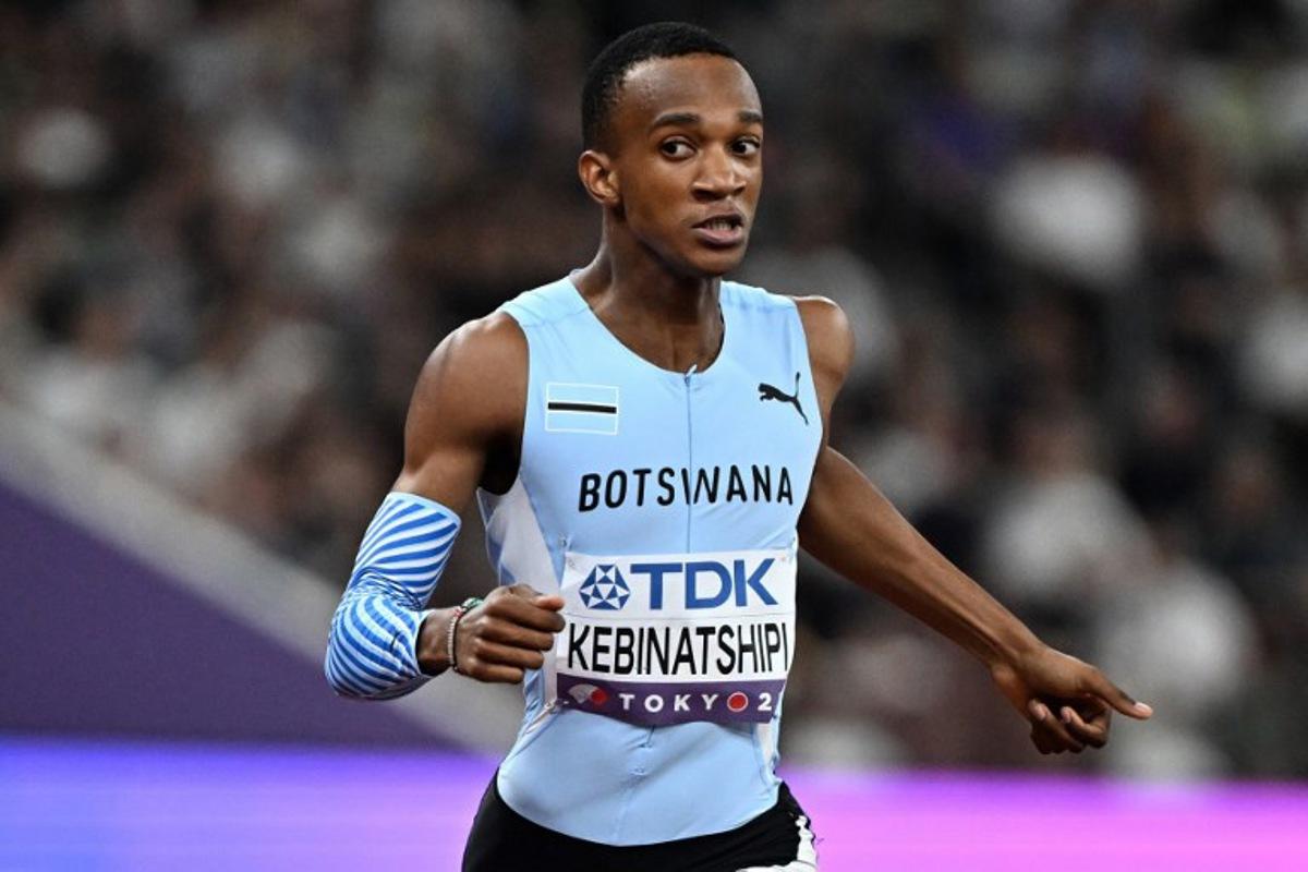 Botswana's Busang Collen Kebinatshipi reacts after competing in the men's 400m semi-final during the World Athletics Championships in Tokyo on September 16, 2025. Jewel SAMAD / AFP