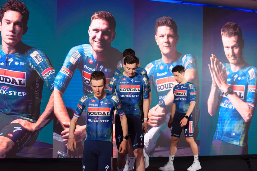 The team presentation of the Soudal Quick-Step cycling team in Calpe, Spain, Thursday 08 January 2026. BELGA PHOTO JOMA GARCIA